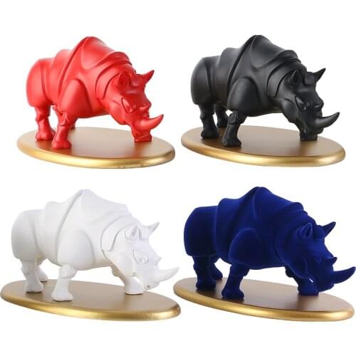 Modern Simple Resin Crafts Rhinoceros Ornaments Home Study Office Decorations Furnishings Living Room Decoration