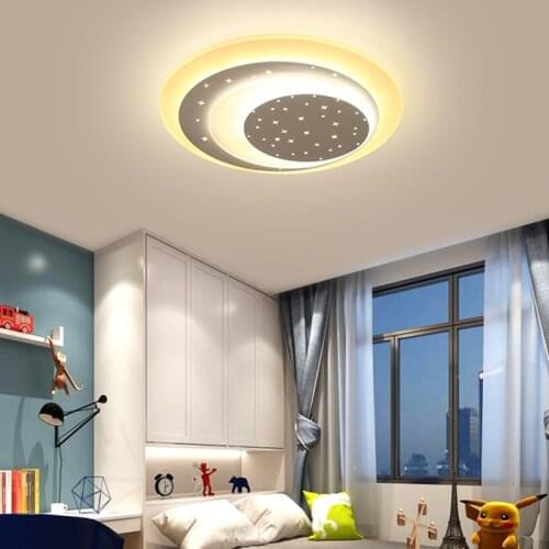 Led Ceiling Lamp Creative Living Room Childrens Personality Home Black Bedroom Simple Modern Boy Girl White Starry Warm Lamps