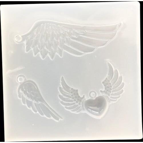 UV epoxy Resin Jewelry Liquid Silicone Mold Angel Wing heart Silicone Resin Mold Jewelry earring pendant Making DIY Craft art