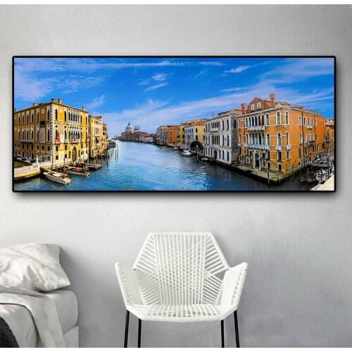 Venice City Boat Landscape Poster Canvas Painting Art Posters and Prints Cuadros Wall Art Pictures for Living Room Decor