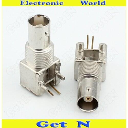 20pcs-200pcs BNC-KWE Sidelong-Pin BNC Connector Receptacle Socket for CCTV System Monitor PCB Bent Plug-in Type