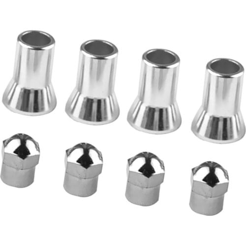 4 Sets TPMS Tire Valve Stem Caps & Sleeve Covers for American Car and Truck Chromed plastic