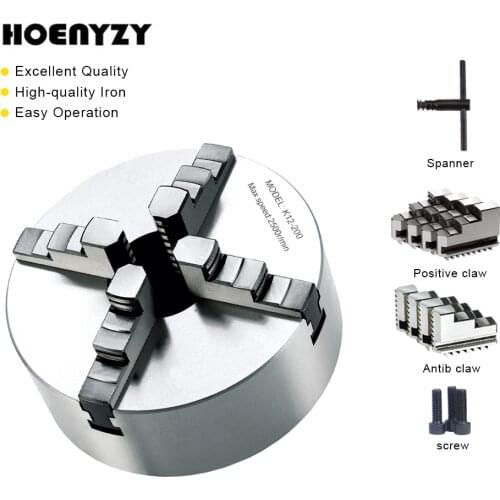4-Jaw K12-80/100/125 mm Self-Centering Linkage Lathe Chuck with Wrench for CNC Rounter Engraving Milling