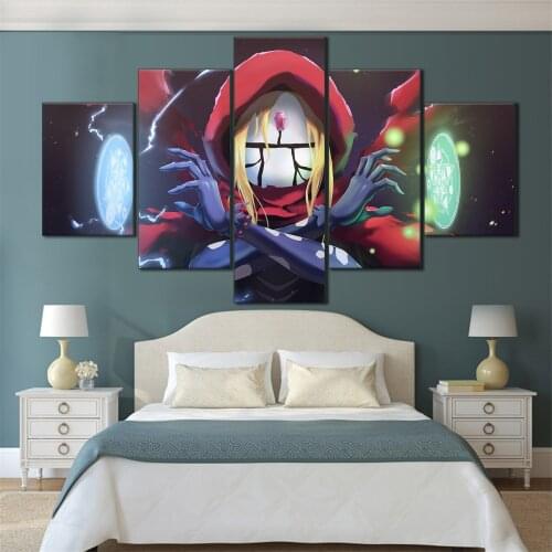 5 Pieces HD Canvas Painting Print Anime Beautiful Girl Picture For Modern Decorative Bedroom Living Room Home Wall Art Decor