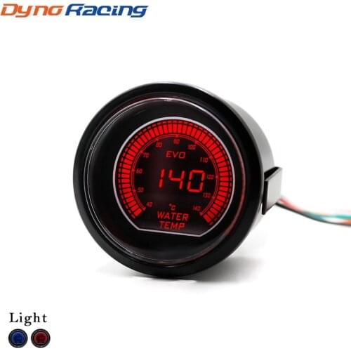 52mm 2inch EVO LCD Red/Blue led Water Temperature Gauge With Sensor 40-140 Degree Celsius Water temp gauge YC101032