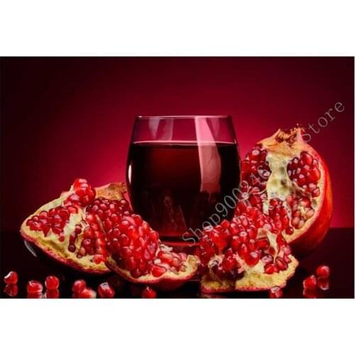 5D DIY Diamond Painting Cross Stitch pomegranate and juice full Square Diamond Sets For Embroidery Needlework still life FF2872