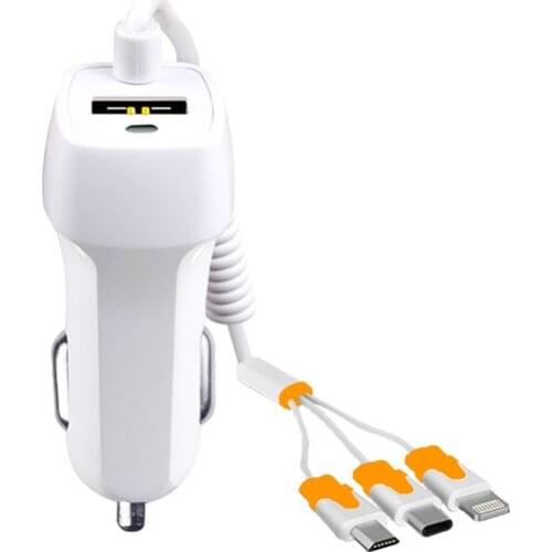 Vehicle charger A drag of three Multi-function car filling Double USB interface Smoke splitter 12V-24V Free shipping