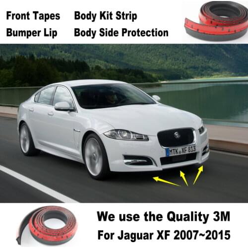 Car Bumper Lips For Jaguar XF 2007~2015 / Spoiler For Car Tuning / Body Kit Strip / Front Tapes / Body Chassis Side Protection