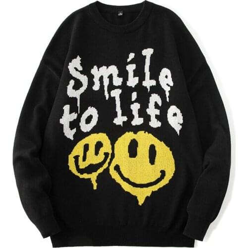 Brand Men Sweater Hip Pop Harajuku Cartoon Sweater Men Pullover Winter Warm O-Neck Casual Japan Style Cotton Knit Sweater Men