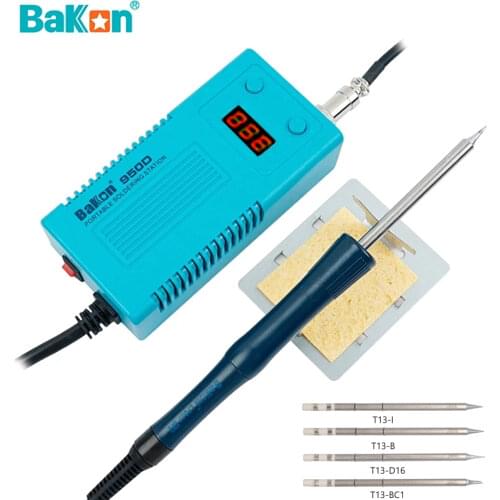 BAKON 75W 950D electric soldering iron portable digital display constant temperature soldering station anti-static T13 tip US EU