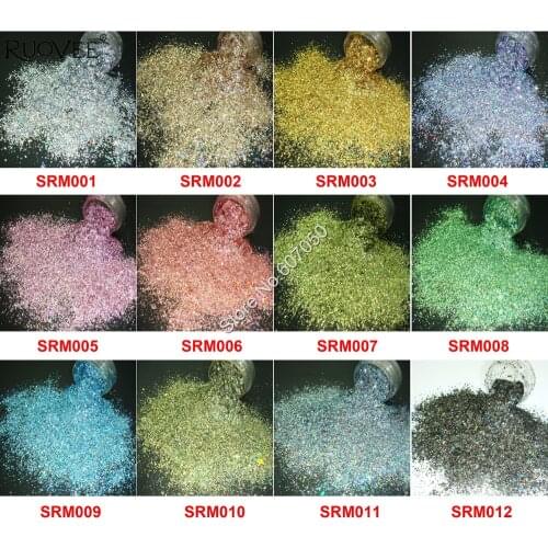 Holographic Laser 12 Color Solvent Resistant Glitter Mylar Shard For Nail Polish Art Eye Shadow Cosmetic DIY Craft Decoration