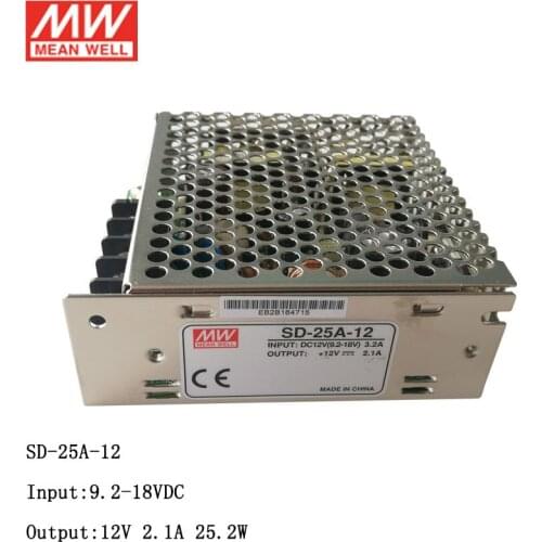 MEAN WELL SD-25A-12 9.2~18V DC to 12V DC 25W DC-DC Converter Switching Power Supply 12V to 12V 2.1A Converter Transformer