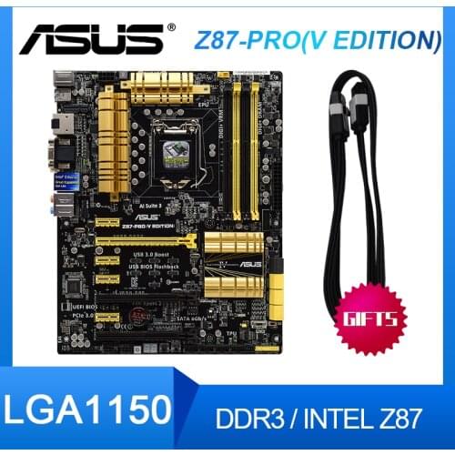 For ASUS Z87-PRO (V EDITION) LGA1150 Intel Z87 PC Motherboard DDR3 ATX Support I7 4770K Desktop Motherboards kit