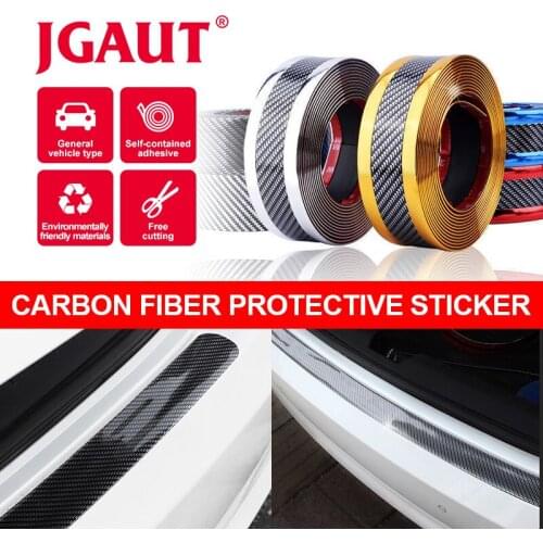 JGAUT 3cm 5cm 7cm Auto Door Sill Protector Strip Car Sticker Carbon Fiber Stickers Cars Bumper Edge Guard Sticker Anti Scratch