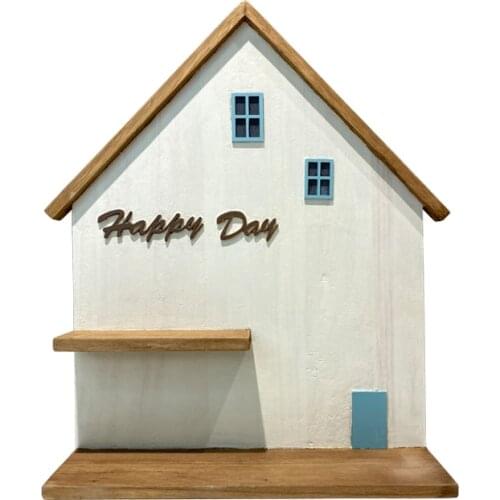 House shape wall hanging shelves display home decoration wood ins handmade arts crafts