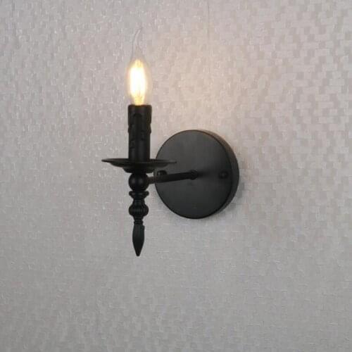 Retro American wrought iron LED wall lamp 4W bar cafe corridor balcony single head wall lamp
