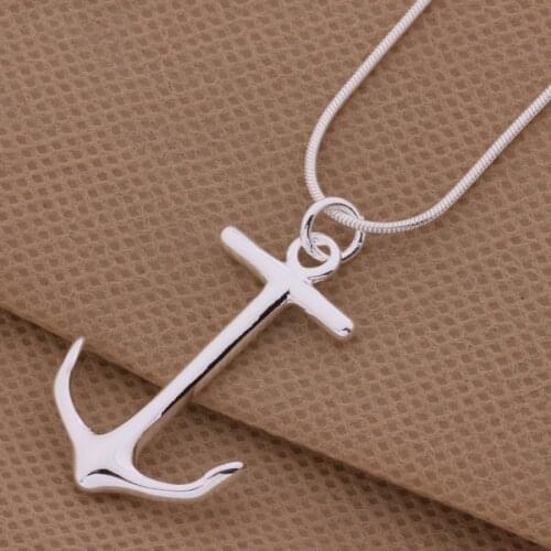 2017 New fashion jewellery silver plated charms Anchors charms men cute hot necklace jewelry simple women pendants GY-AN345