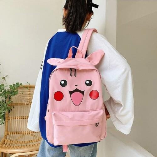 Genuine Pokemon Anime New Women Backpack Pikachu Cartoons Canvas Casual Travel Bag Girls Cute Student School Bags Birthday Gifts