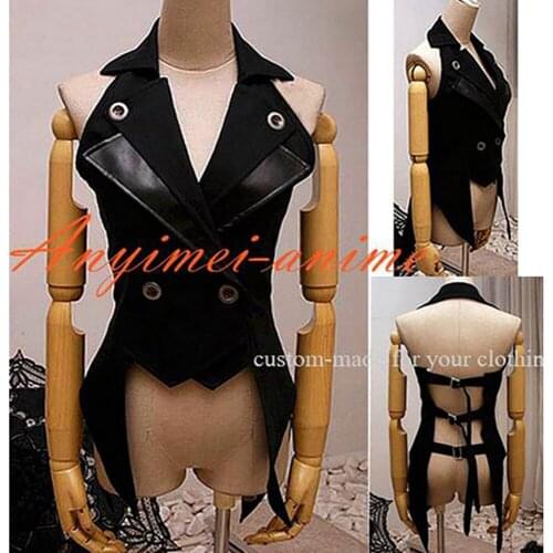 Gothic Lolita Punk Coat Sweet Fashion Black Jacket Swallow-tailed Coat Cosplay Costume Custom-made[CK1275]