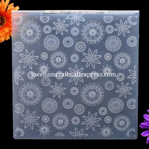 Larger Size Flowers Plastic Embossing Folder For Scrapbook DIY Album Card Tool Plastic Template 20.2x20.7cm KW7102325