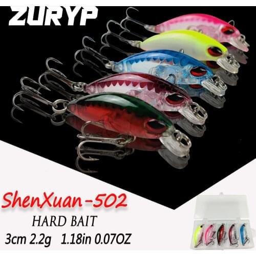ZURYP 5pcs/box Floating Minnow Artificial plastic hard bait set 5 color Fishing bait with box Fishing lures Fishing Accessories
