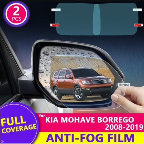 Full Cover Rearview Mirror Anti Fog Film for KIA Mohave Borrego 2008~2019 Protective Rainproof Anti-Fog Films Car Accessories