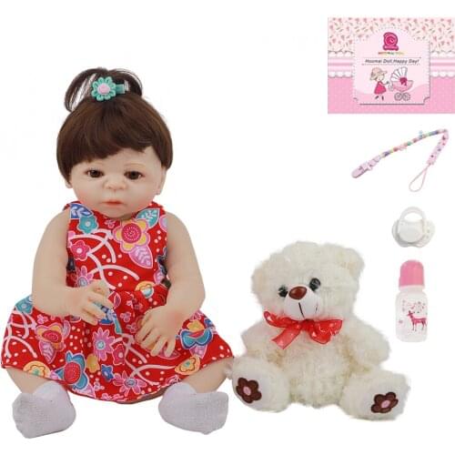 18Inch Realistic Baby Bebe Reborn Doll For Girl 48CM Pure Handmade Silicone Full Body Babies Doll Toy Kid Gifts Bedtime Playmate