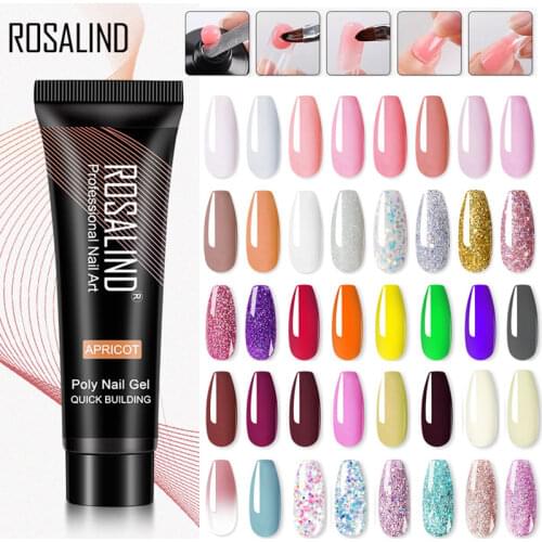 ROSALIND Poly Acrylic Gel For Manicure 15ML Nail UV Gel For Extension 60 Colors Polygels For Nails Art Poly Painting Gel polish