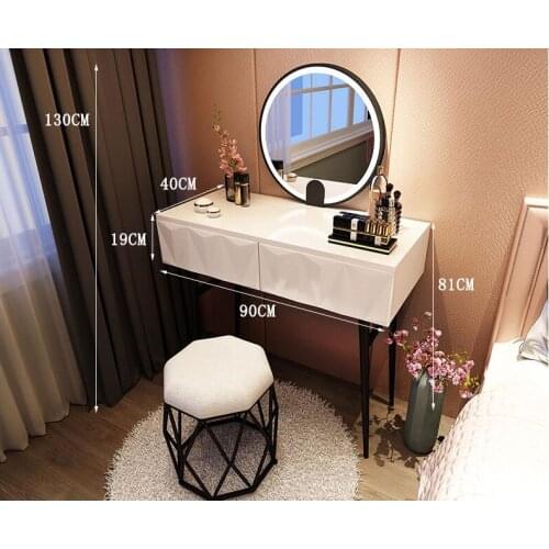 Nordic dressing table modern contracted web celebrity INS dressing table with lamp girl bedroom small economical dressing table