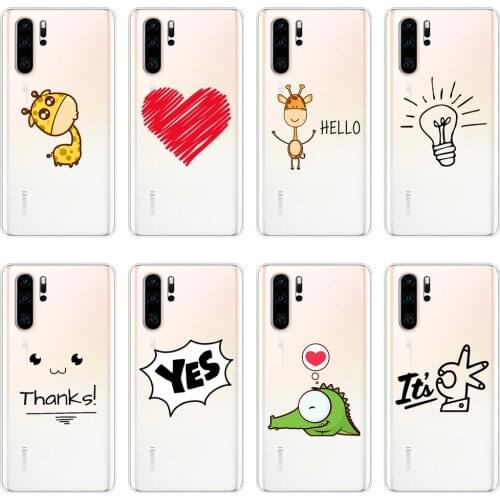 Heart Giraffe Funny Back Cover For Huawei P30 Lite Pro P20 Lite 2019 Silicone Phone Case For Huawei P Smart Plus 2019 P Smart Z