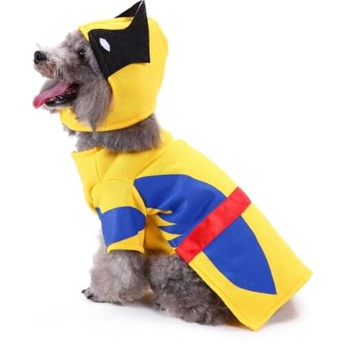Funny Pet Dog Costume Clothes Cat Cosplay Wolverine Superhero Costume Creative Halloween Christmas Party Small Dog Apparel Coat