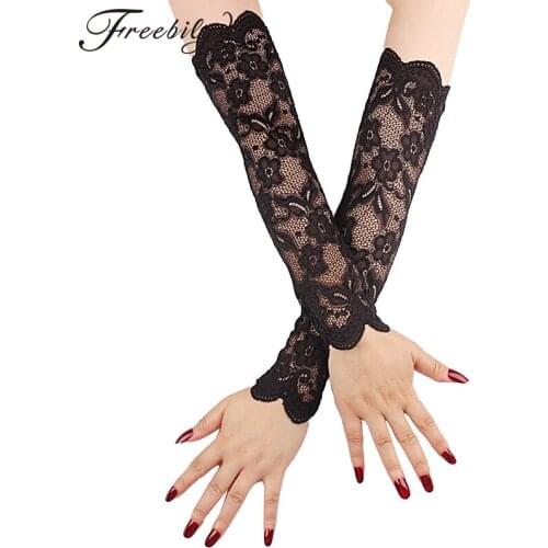 Women Lace Arm Sleeve Breathable Bracers Anti-UV Lace Pattern Woman Arm Sleeve Clothing Accessories Summer Anti-sun Arm sleeve