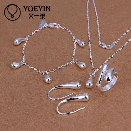 Fashion Silver Jewerly Set for Women Bridal Party Wedding jewelry sets Wholesale Cheap brincos