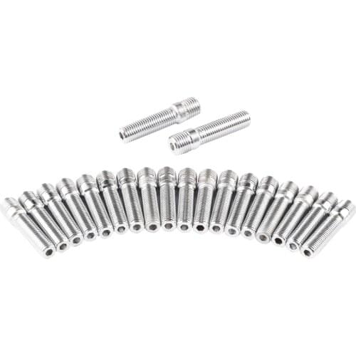 20pcs Extended M14*1.25 - M12*1.5 Long Wheel Stud Conversion 58mm Length Adapter Bolt