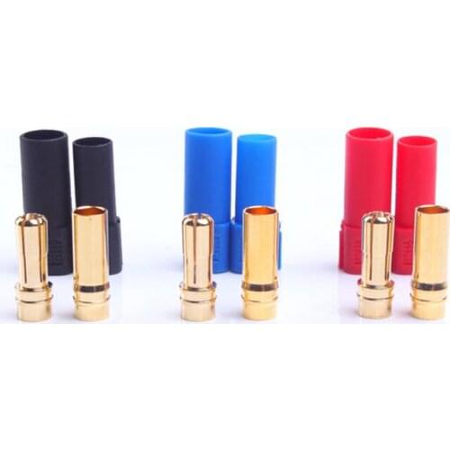 3 Pairs AMASS XT150 Connector Adapter Male Female Plug 6mm Gold Banana Bullet Plug Black Red Blue