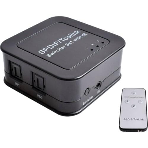 3 PORT Digital Optical Spdif Toslink Audio Splitter Switch 1 in 3 out Support Toslink
