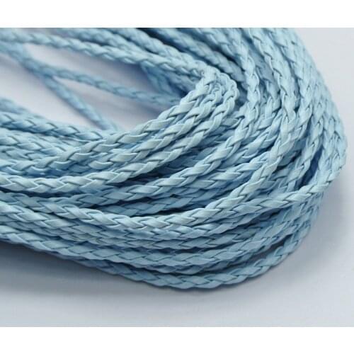 32.8 Feet Sky Blue BOLO Braided Leatheroid String Jewelry Cord 3mm