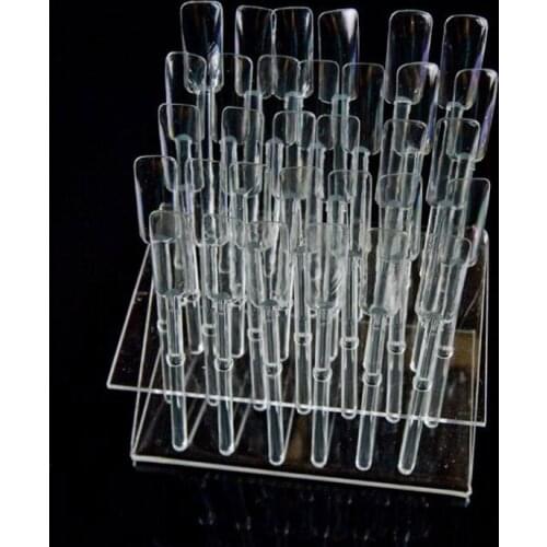 32 tips Pop Sticks False Nail Tips Display Transparent Color Card Swatch Gel Nail Polish Practice Manicure Tools