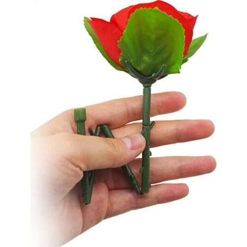 3pcs/lot Folding Rose Appearing Rose Magic Tricks Funny Close Up Magic Silk to Flower Magia Street Gimmick Props For Magicians