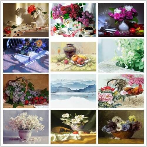 5D Oil Painting Vase High Luxury Diamond Painting Cross Stitch Set Bead Embroidery Painting Home Decoration Square Diamond Round