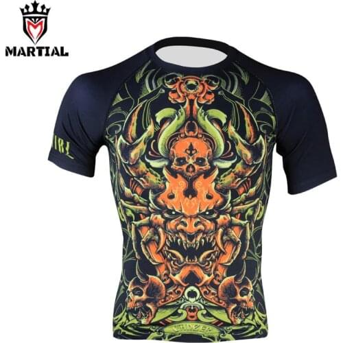 Martial : Cancer constellation sublimated mma clothing t-shirt men boxing men running shirts plus size outdoor shirts