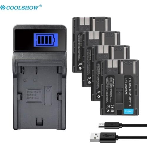 BP-511 BP-511A Battery 2000mah For Canon EOS 40D 300D 5D 20D 30D 50D 10D D60 G6 BP511 FV40 FV30 FV100 200 Camera Batteries