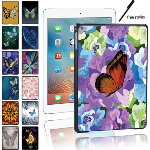 Tablet Case for Apple IPad 8/5/6/7/4/3/2/IPad Mini 4/5/1/3/2/iPad Pro 11/Pro 9.7/Pro 10.5/IPad Air 1/2/3 Bbutterfly + Stylus