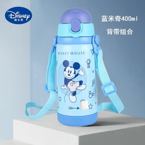 Disney childrens thermos cup with straw male and female water bottle for primary school students drop proof water cup