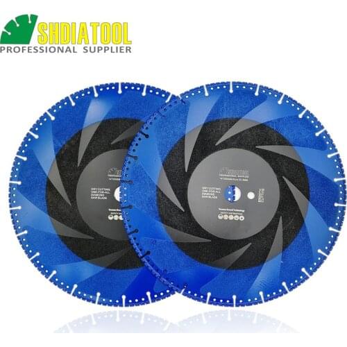 DIATOOL 2pcs 350mm Vacuum Brazed Diamond Blade For All Purpose 14" Demolition Blade For Stone Iron Steel