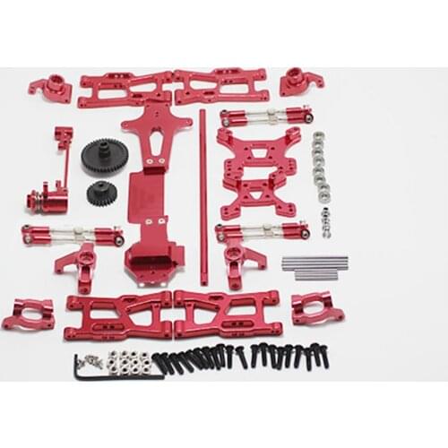 For Wltoys 144001 1/14 RC Car Upgrade Kits Metal Front Rear Swing Arm Base C Seat Wheel Seat Motor Gear Steering Assembly Set