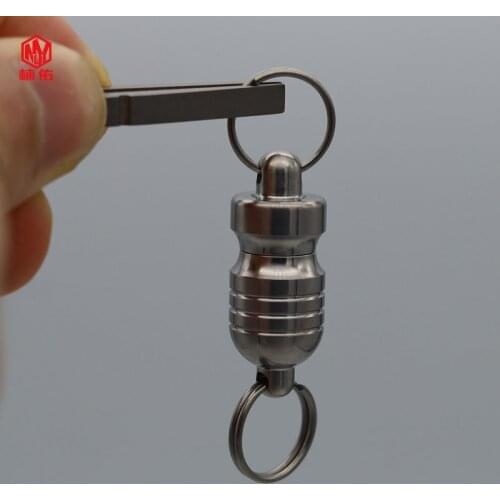EDC Tool Titanium Alloy Boron Magnetic Keychain Buckle Double Section Detachable Strong Magnetic Quick Hanging Key Pendant