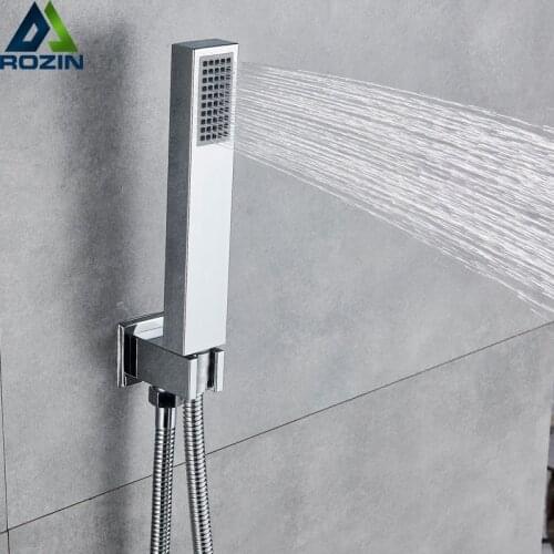 Chrome Handshower Head Wall Mounted Handshower Bracket Stainless Steel Shower Hose 150cm Shower Faucet Replace Head