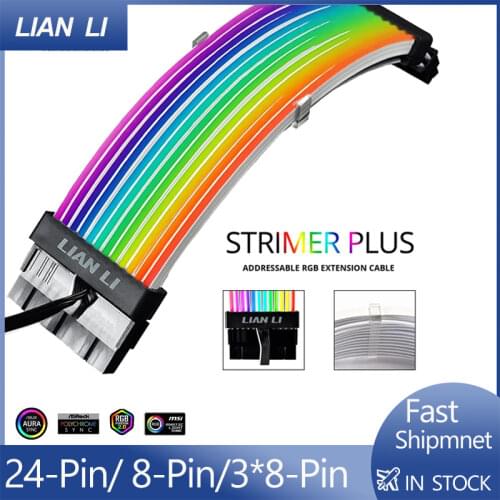 Lian Li Strime Plus Extension Cable Kit A-RGB 5V 3PIIN use for 24PIN Motherboard/ Extension 8p Cabl GPU /Transfer Cable