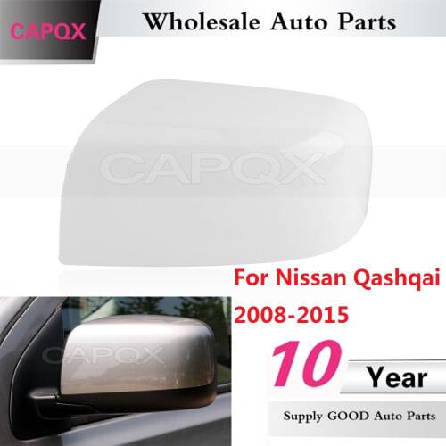 CAPQX For Nissan Qashqai 2008-2015 Rearview mirror Housing Shell Rear view mirror cover cap Base Color (No paint any color)